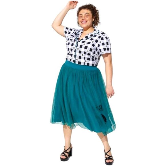 TORRID DISNEY RETRO VILLIANS COLLECTION Midi SKULL TULLE SKIRT 1X - Picture 6 of 16